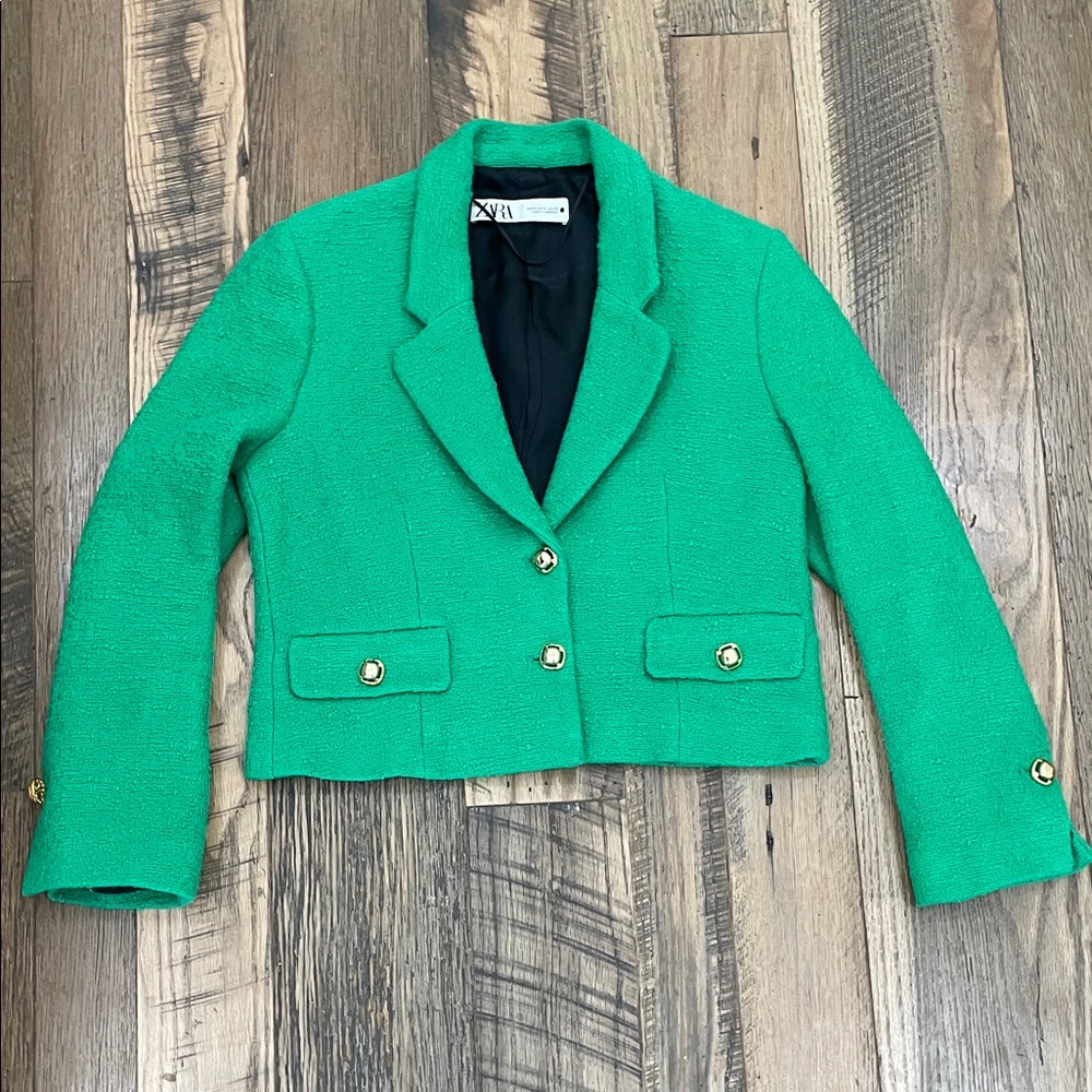 Zara Textured Cropped jacket Wm M